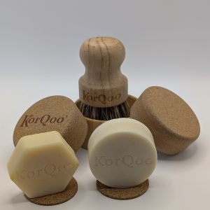 Cork Soap Box, Brush & Products