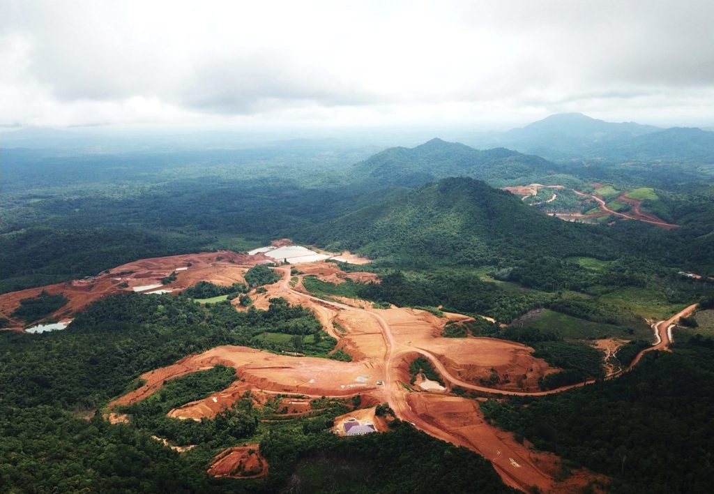 Aluminium mine in the rainforest.