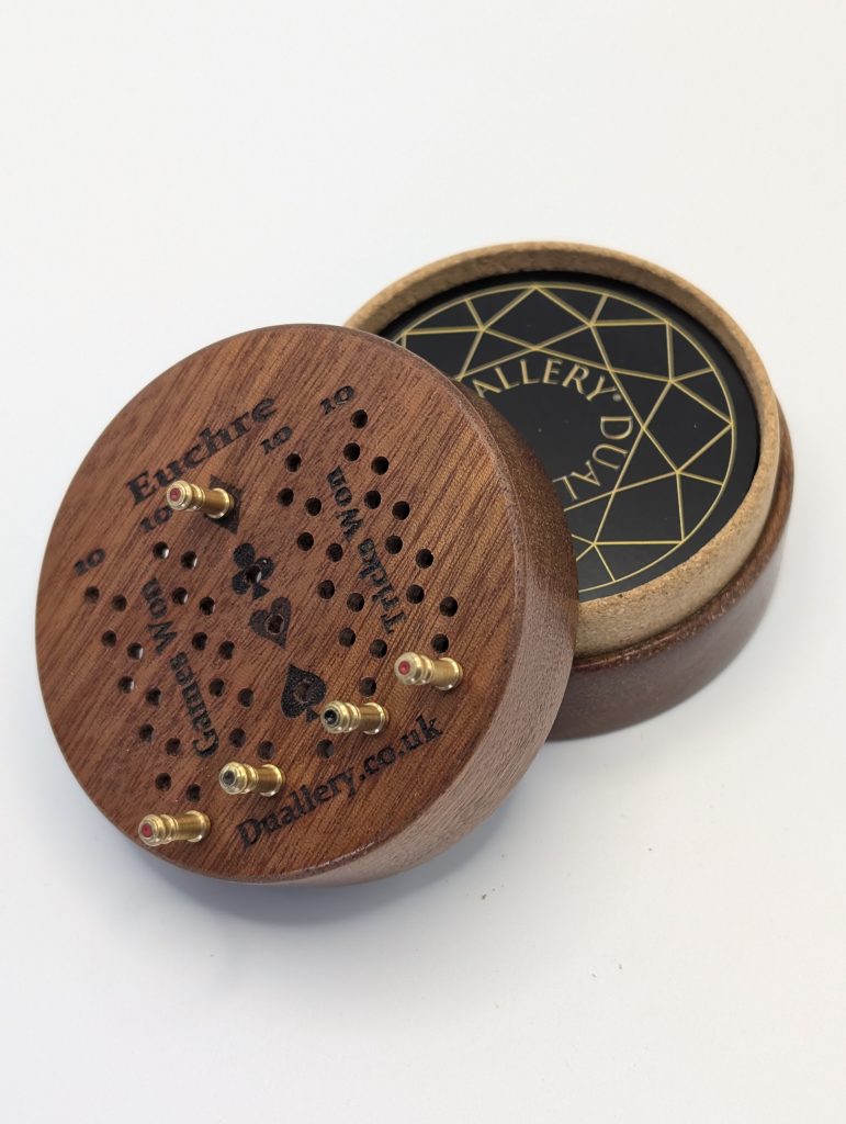 Travel Euchre with Brass Pins